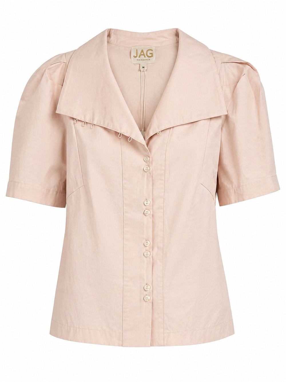 Jag Jeans Light Pink Button-Front Short Sleeve Shirt